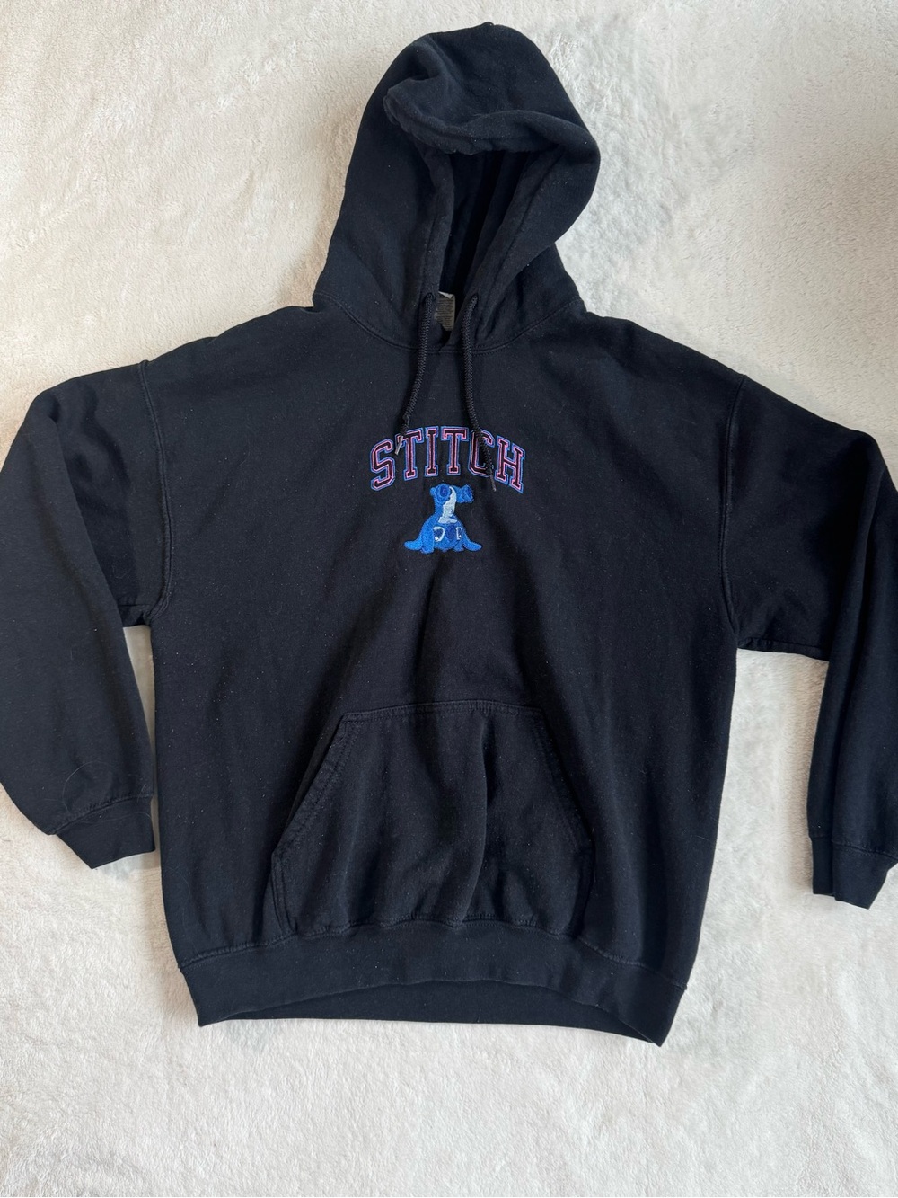 Gildan Heavy Blend Black Stitch Embroidered Graphic Hoodie L